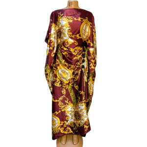 Udgoon Printed Kaftan – Burgundy Royalty (Free Size)