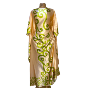 Udgoon Printed Kaftan – Golden Lime Luxe (Free Size)