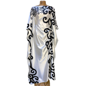 Udgoon Printed Kaftan – Ivory Noir Swirl (Free Size)