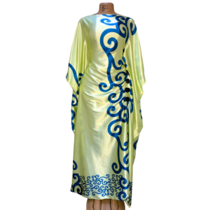 Udgoon Printed Kaftan – Lime Sapphire (Free Size)