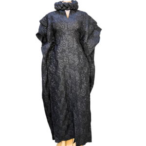 Udgoon 3D Floral Boubou Gown – Midnight Noir