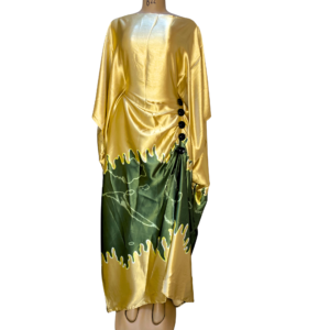 Udgoon Printed Kaftan – Olive Gold Fusion (Free Size)