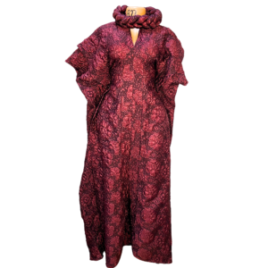 Udgoon 3D Floral Boubou Gown – Royal Burgundy