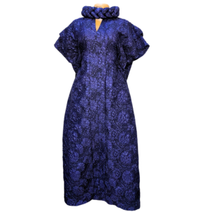 Udgoon 3D Floral Boubou Gown – Royal Sapphire