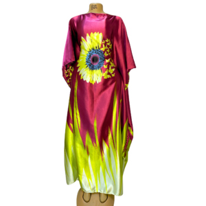 Udgoon Printed Kaftan – Ruby Sunflower (Free Size)